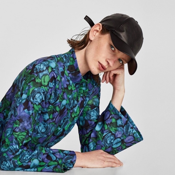 NWT Zara Floral Printed A Line High Neck Dress - Picture 3 of 9